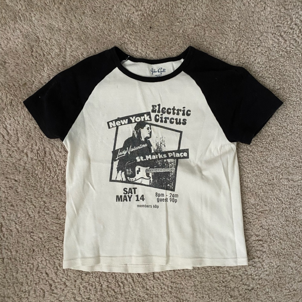 Brandy Melville Black and White Electric Circus Tee